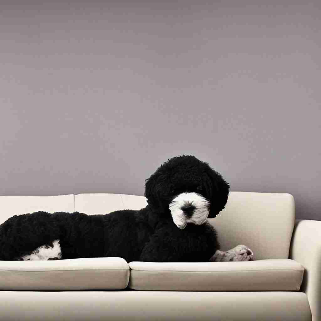 Black-and-white Portuguese water dog